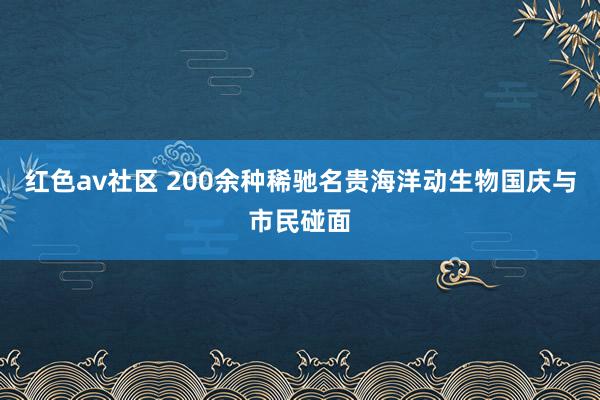 红色av社区 200余种稀驰名贵海洋动生物国庆与市民碰面