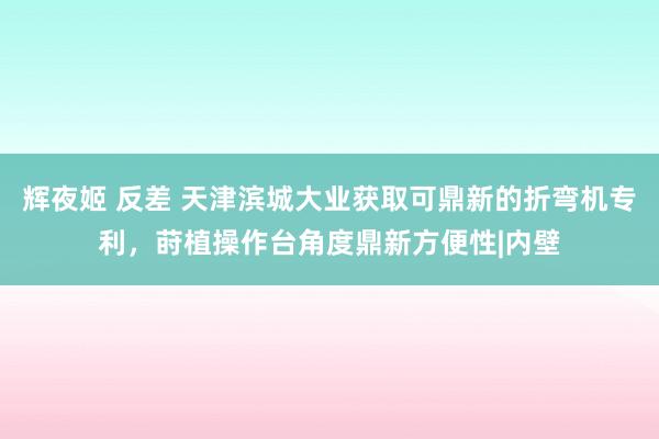 辉夜姬 反差 天津滨城大业获取可鼎新的折弯机专利，莳植操作台角度鼎新方便性|内壁